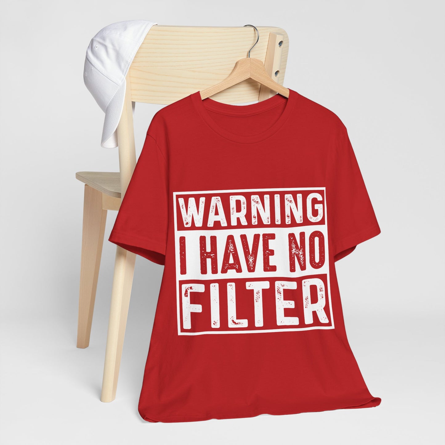 "Warning: I Have No Filter" Unisex Jersey Tee - Fun Statement T-Shirt for Casual Wear - Modern District