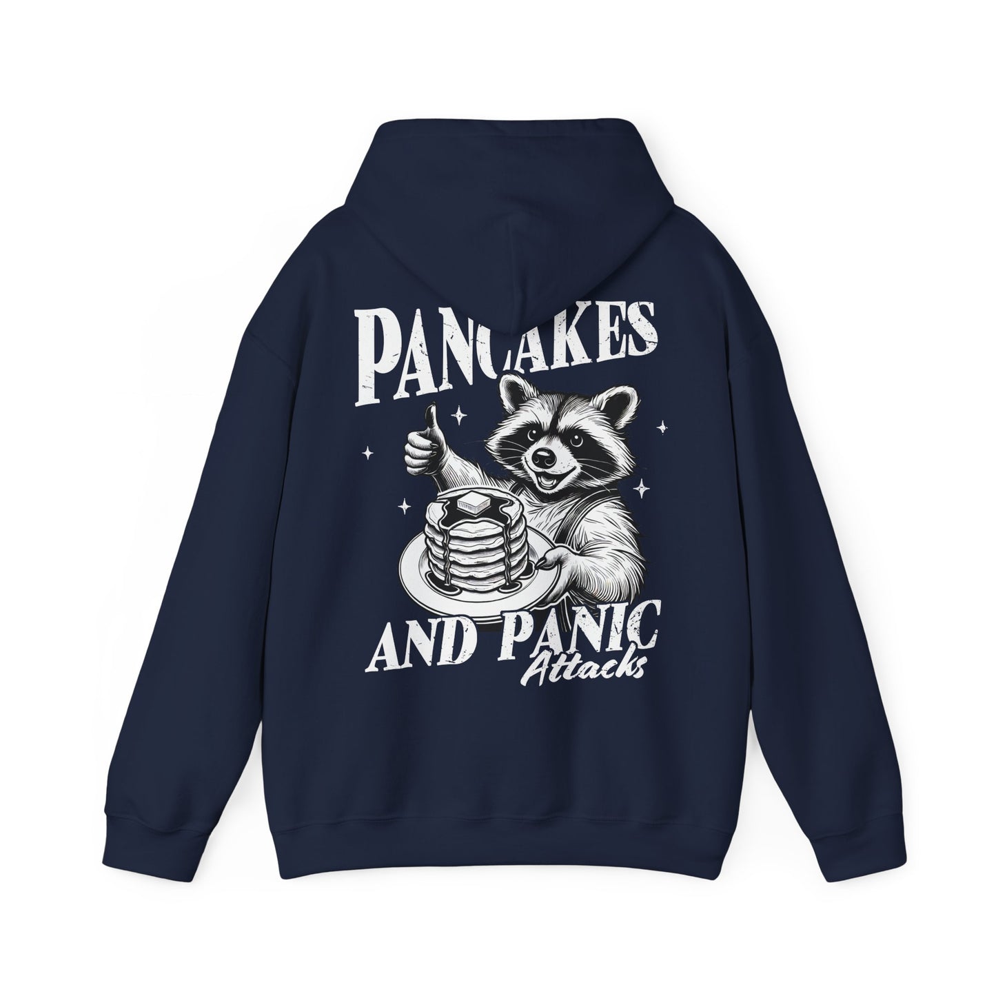 Unisex Heavy Blend™ Hooded Sweatshirt - Overthinker 24/7 & Pancakes and Panic Attacks Design