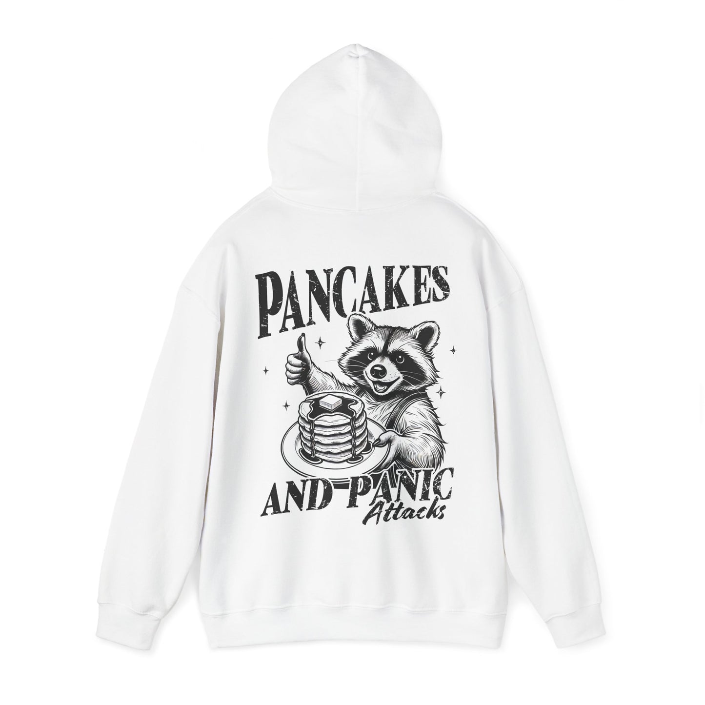 Unisex Heavy Blend™ Hooded Sweatshirt - Overthinker 24/7 & Pancakes and Panic Attacks Design