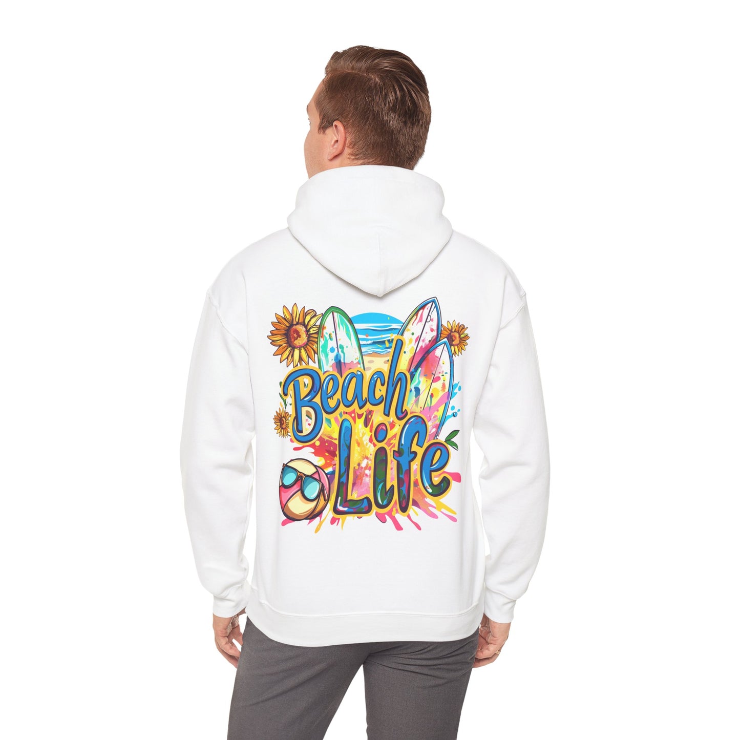 Beach Life Hooded Sweatshirt with NOPE Design - Perfect for Summer Vibes - Modern District