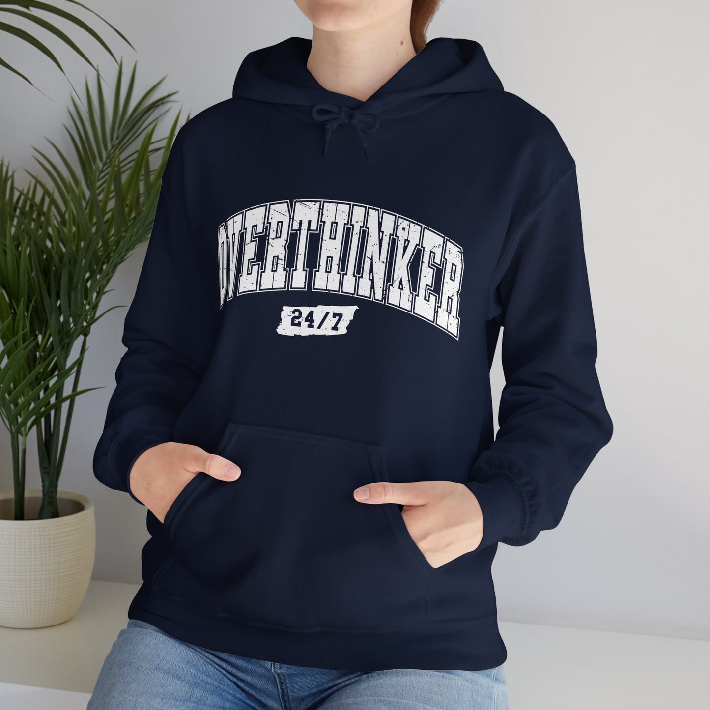 Unisex Heavy Blend™ Hooded Sweatshirt - Overthinker 24/7 & Pancakes and Panic Attacks Design