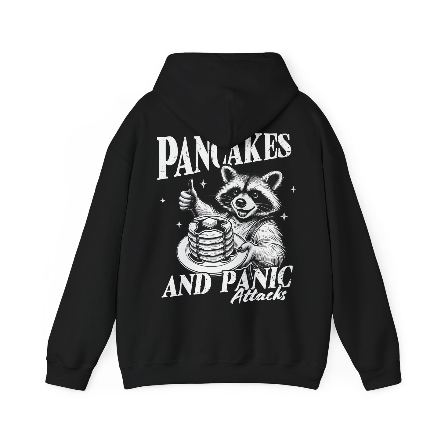 Unisex Heavy Blend™ Hooded Sweatshirt - Overthinker 24/7 & Pancakes and Panic Attacks Design