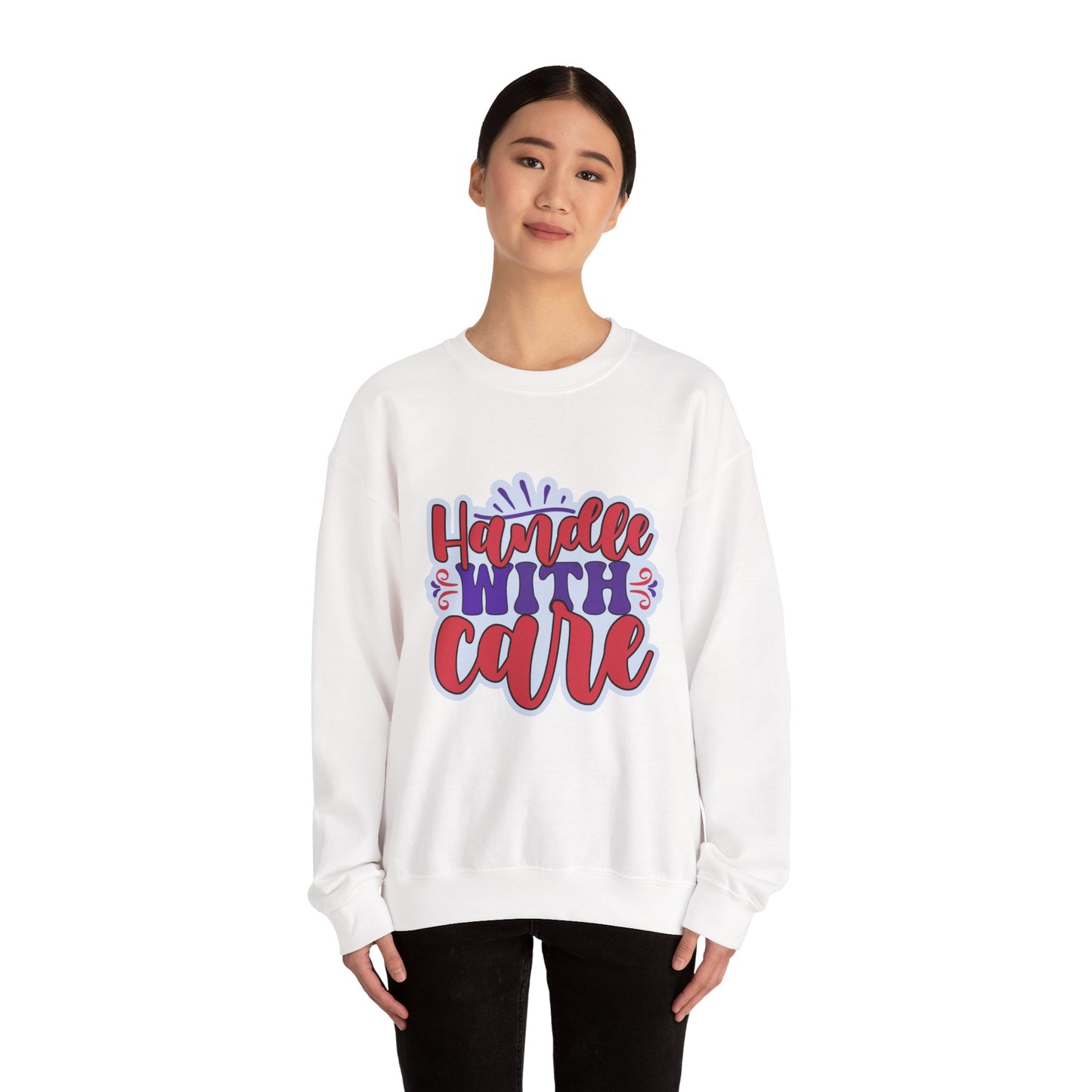 Handle With Care Crewneck Sweatshirt - Unisex Heavy Blend™