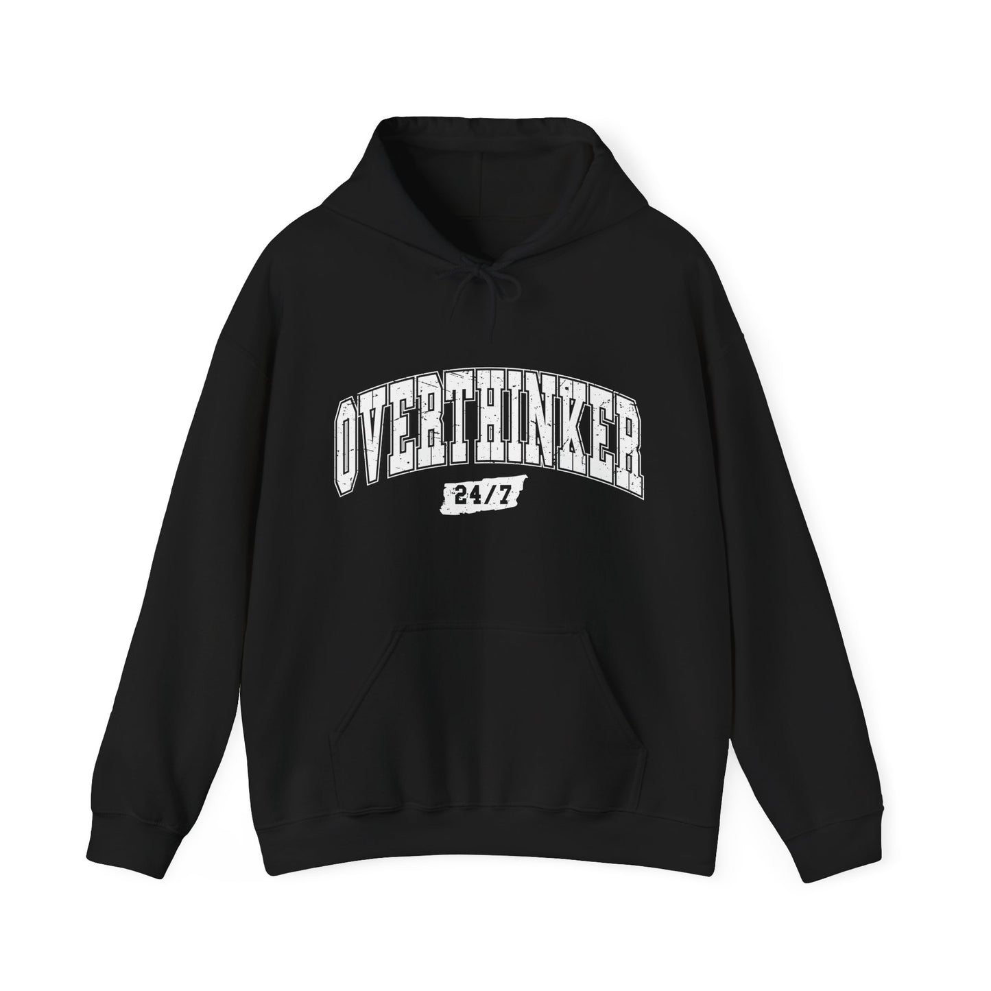 Unisex Heavy Blend™ Hooded Sweatshirt - Overthinker 24/7 & Pancakes and Panic Attacks Design