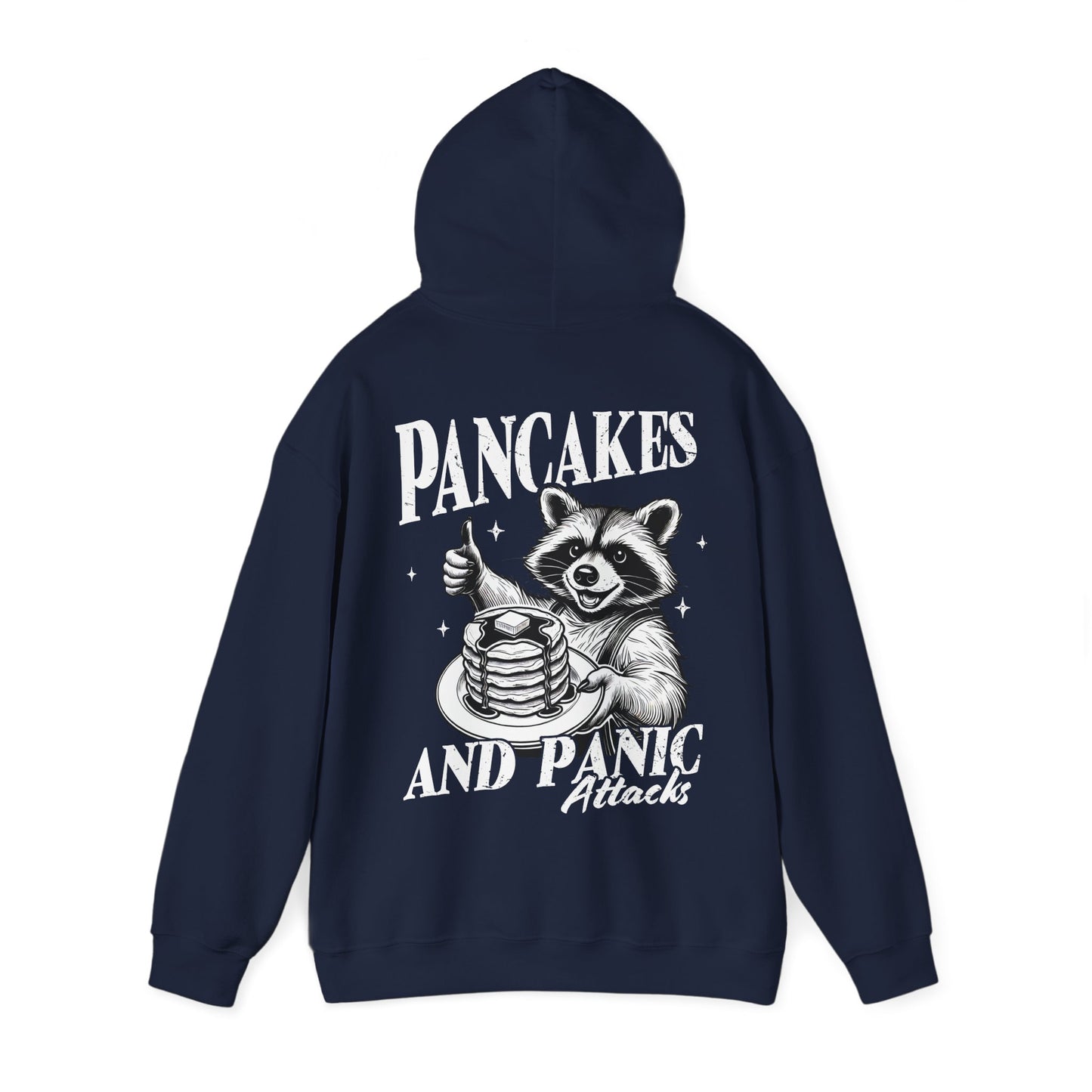 Unisex Heavy Blend™ Hooded Sweatshirt - Overthinker 24/7 & Pancakes and Panic Attacks Design