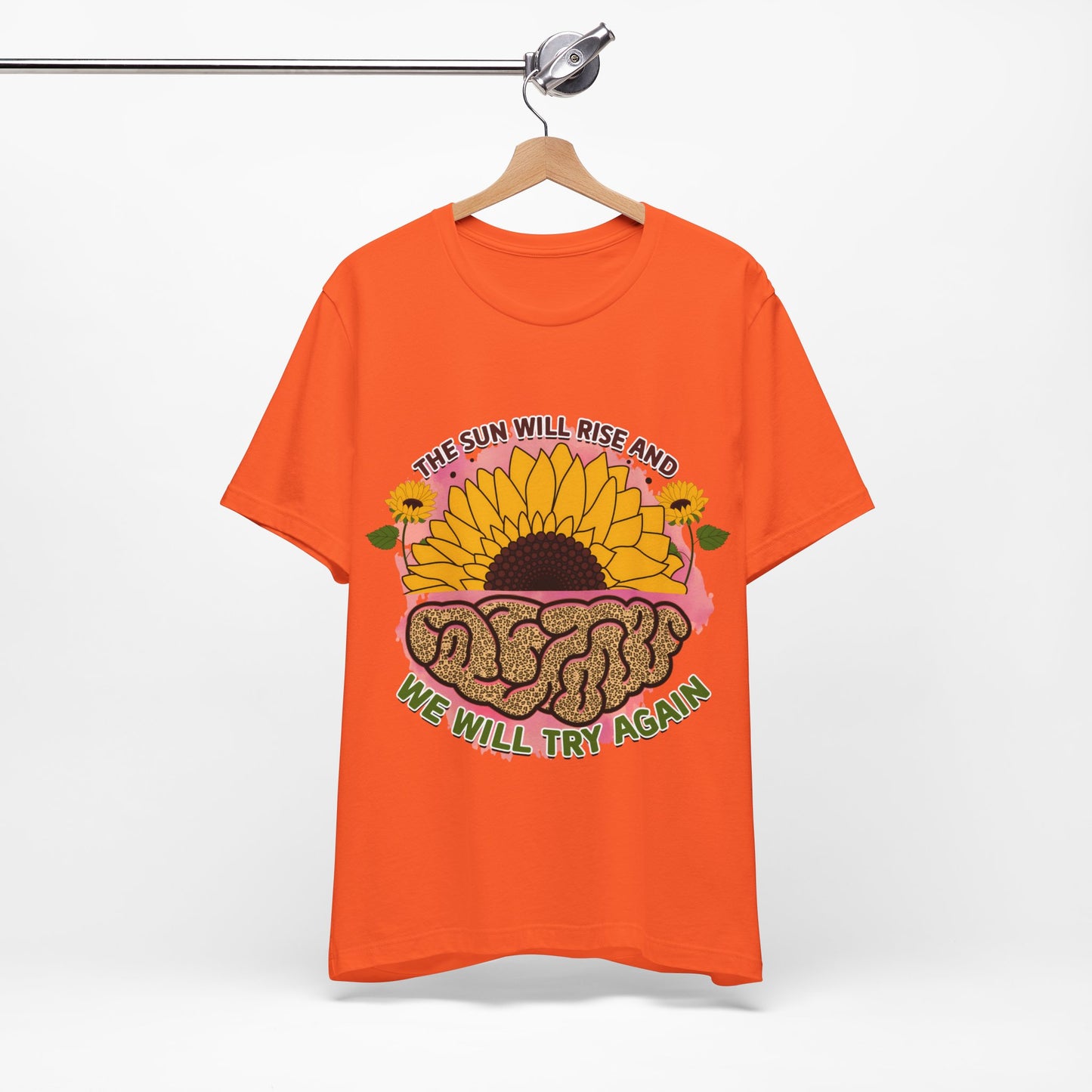 Inspirational Sunflower Tee - "The Sun Will Rise and We Will Try Again"