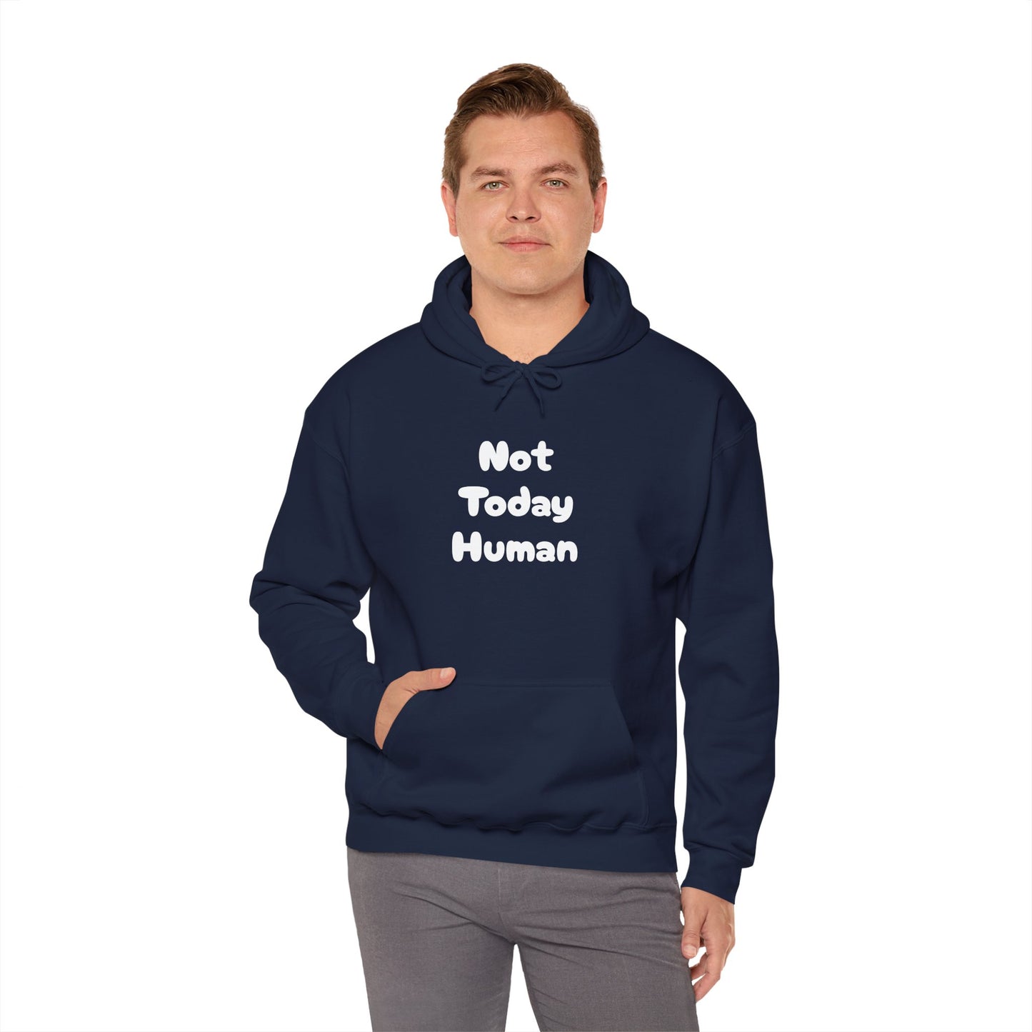 Not Today Human Unisex Hoodie - Funny Cat Design for Chill Days - Modern District