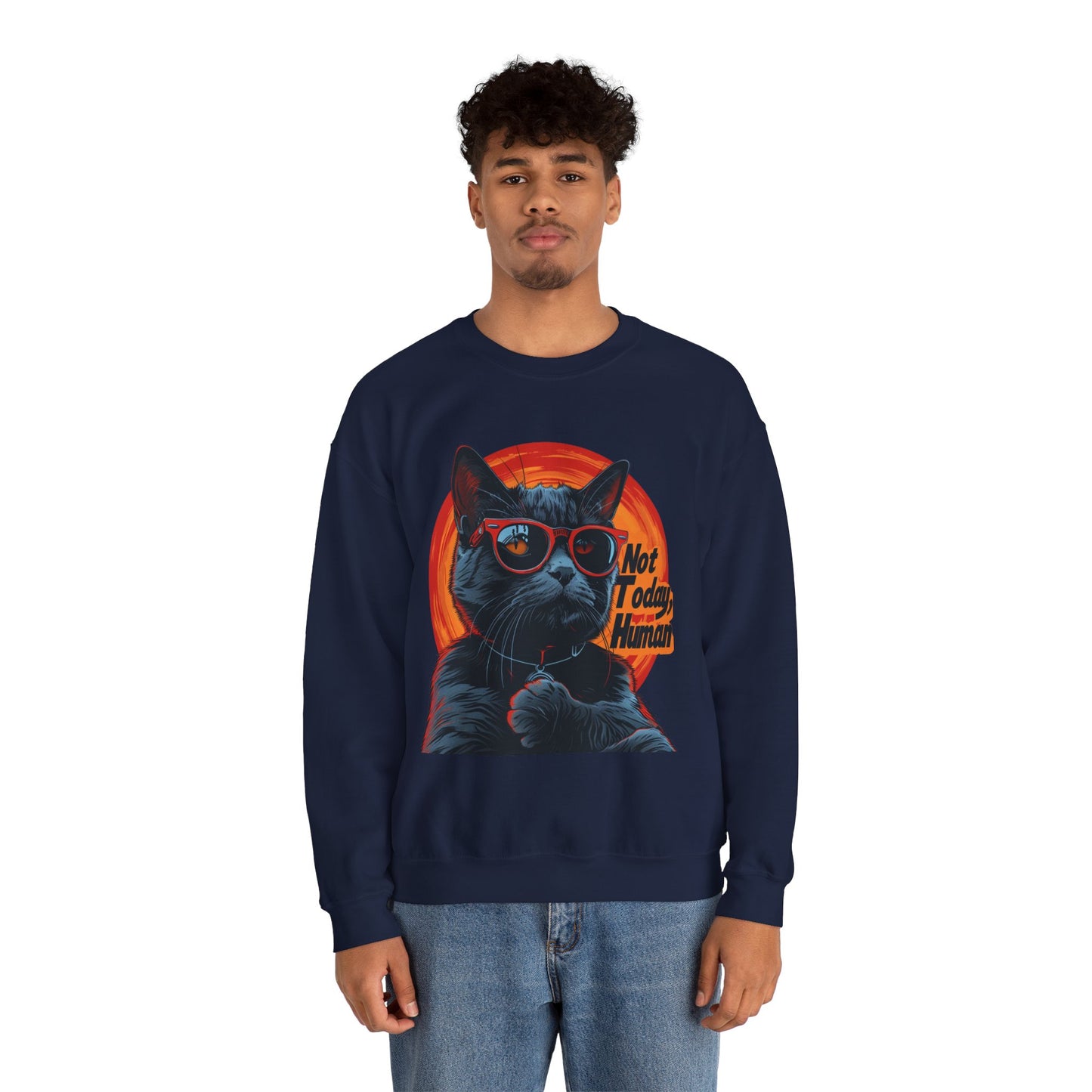 Funny Cat Sweatshirt - 'Not Today Human' Unisex Crewneck - Modern District