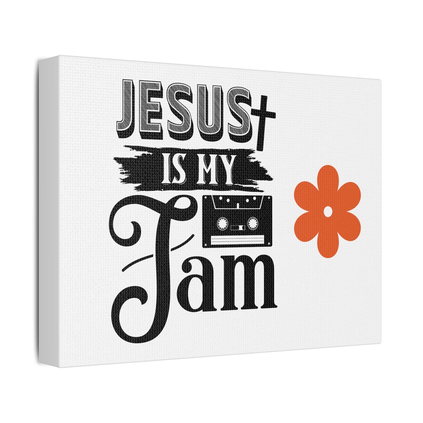 Inspirational Stretched Canvas Art – 'Jesus is My Jam' Decor