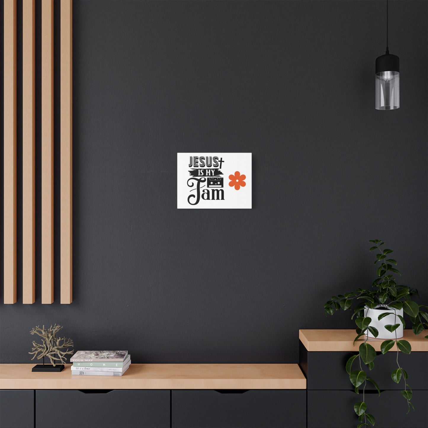 Inspirational Stretched Canvas Art – 'Jesus is My Jam' Decor