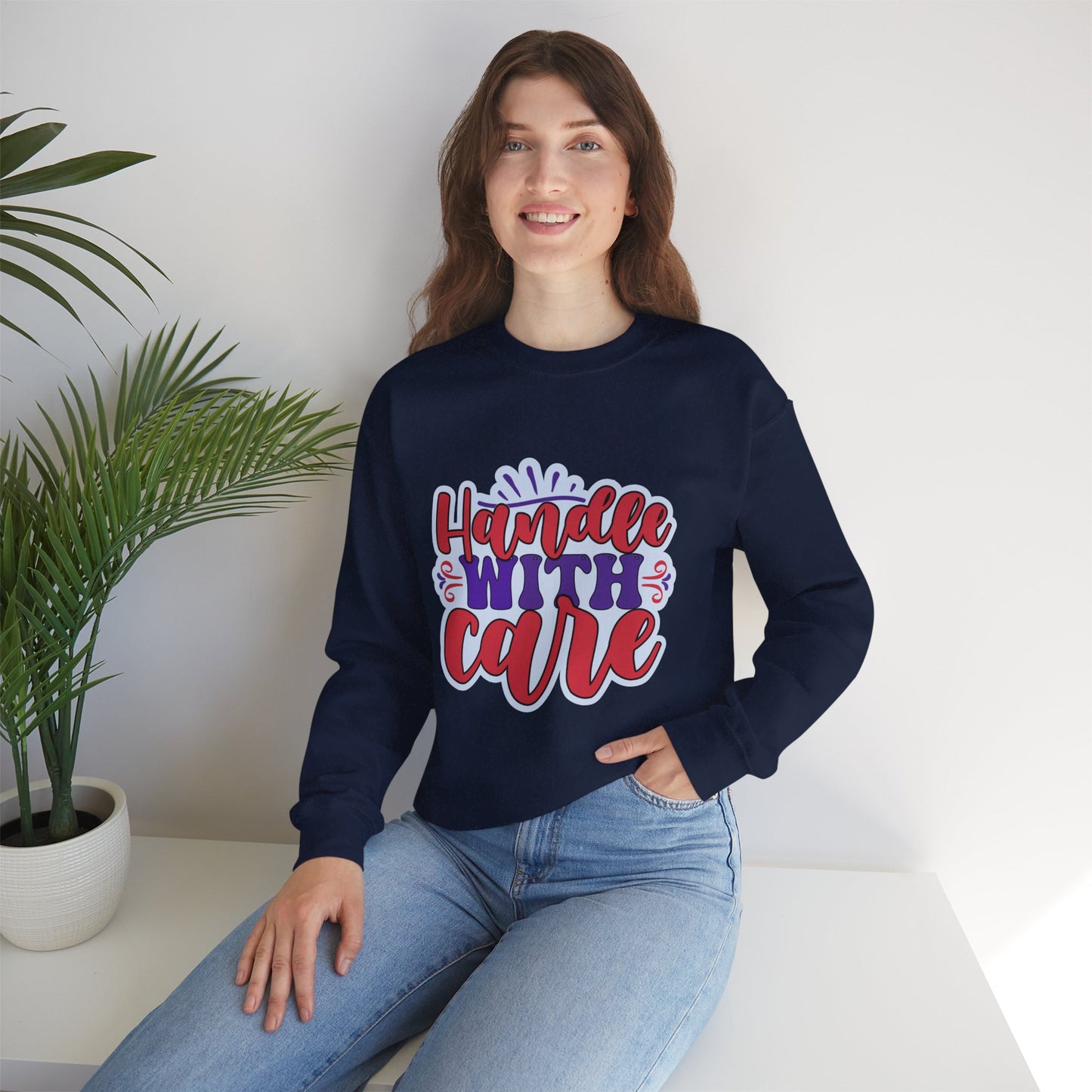 Handle With Care Crewneck Sweatshirt - Unisex Heavy Blend™
