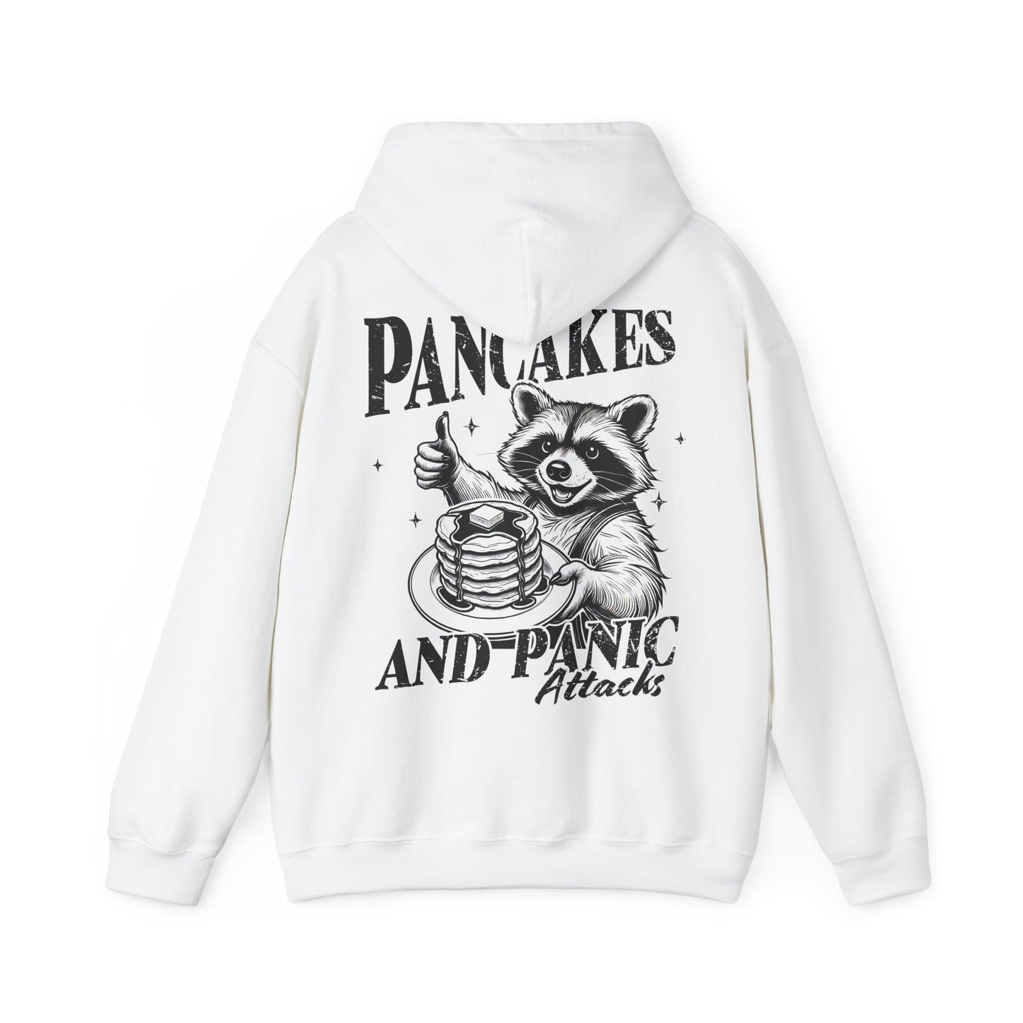 Unisex Heavy Blend™ Hooded Sweatshirt - Overthinker 24/7 & Pancakes and Panic Attacks Design