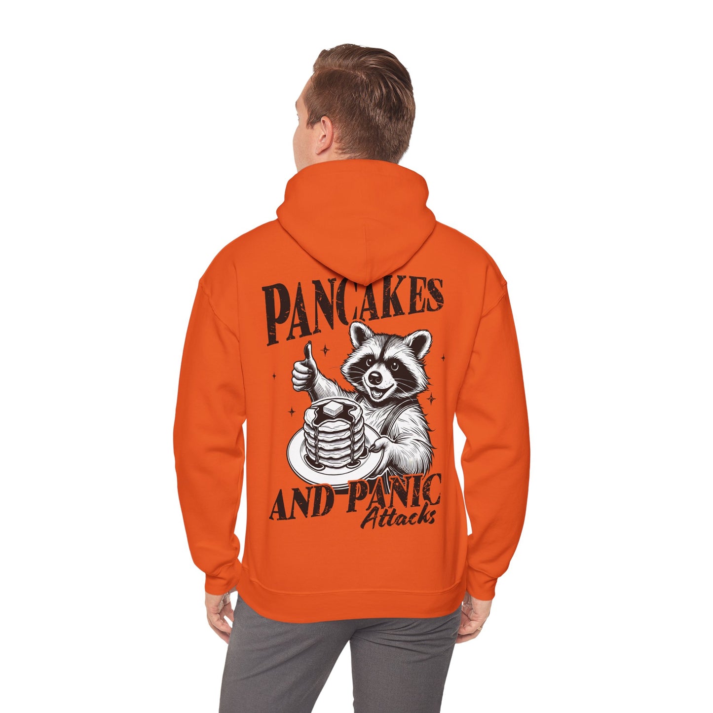 Unisex Heavy Blend™ Hooded Sweatshirt - Overthinker 24/7 & Pancakes and Panic Attacks Design