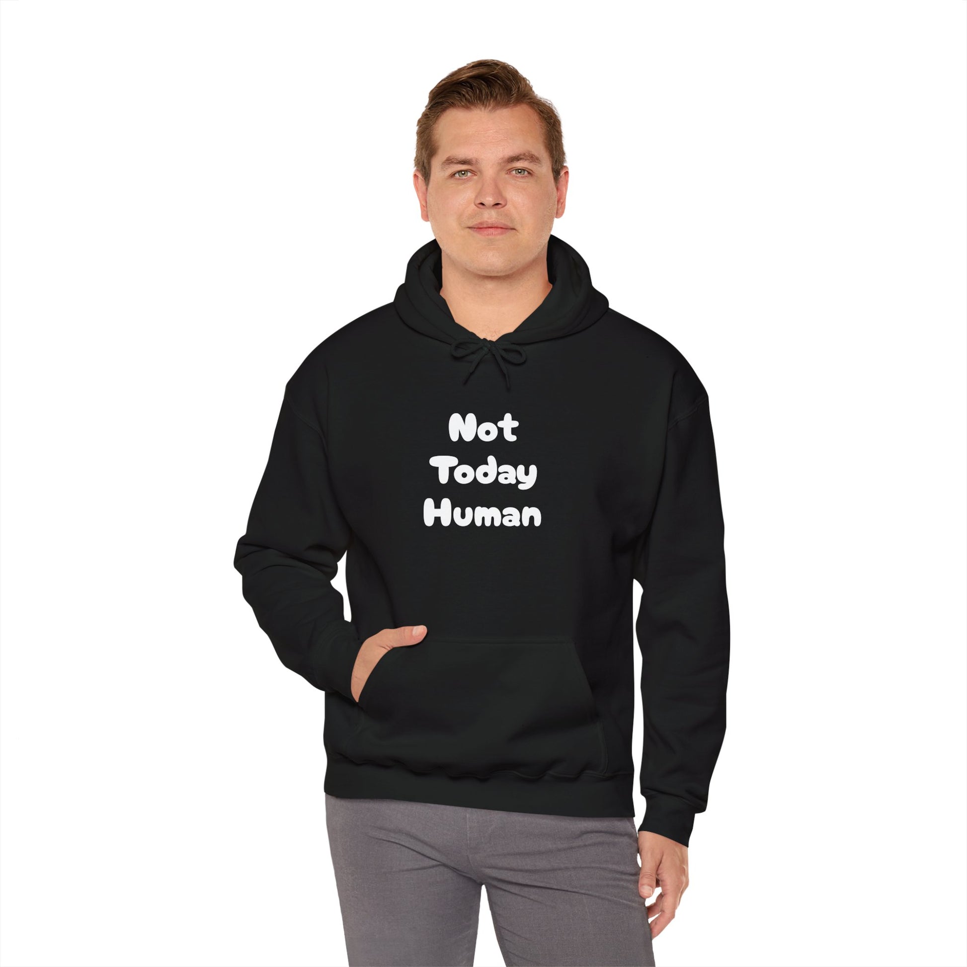Not Today Human Unisex Hoodie - Funny Cat Design for Chill Days - Modern District