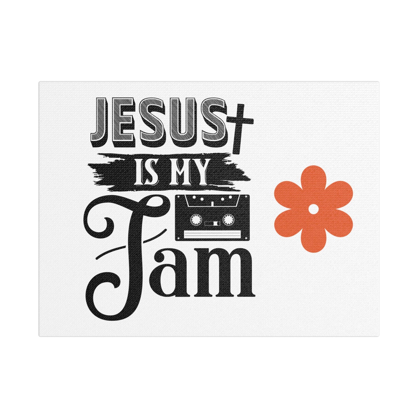 Inspirational Stretched Canvas Art – 'Jesus is My Jam' Decor