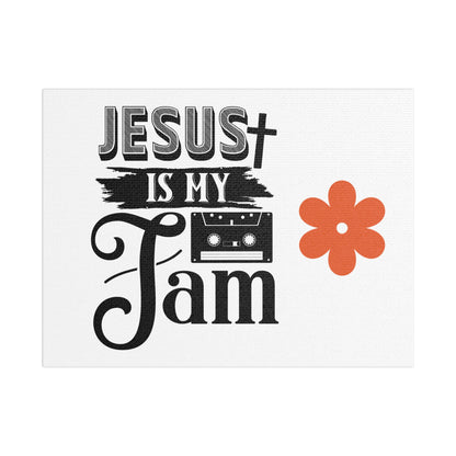 Inspirational Stretched Canvas Art – 'Jesus is My Jam' Decor