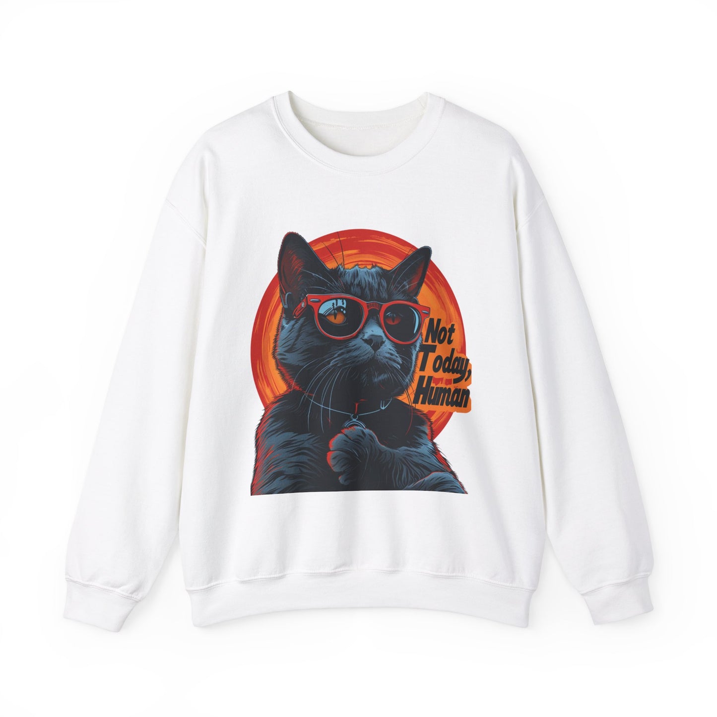 Funny Cat Sweatshirt - 'Not Today Human' Unisex Crewneck