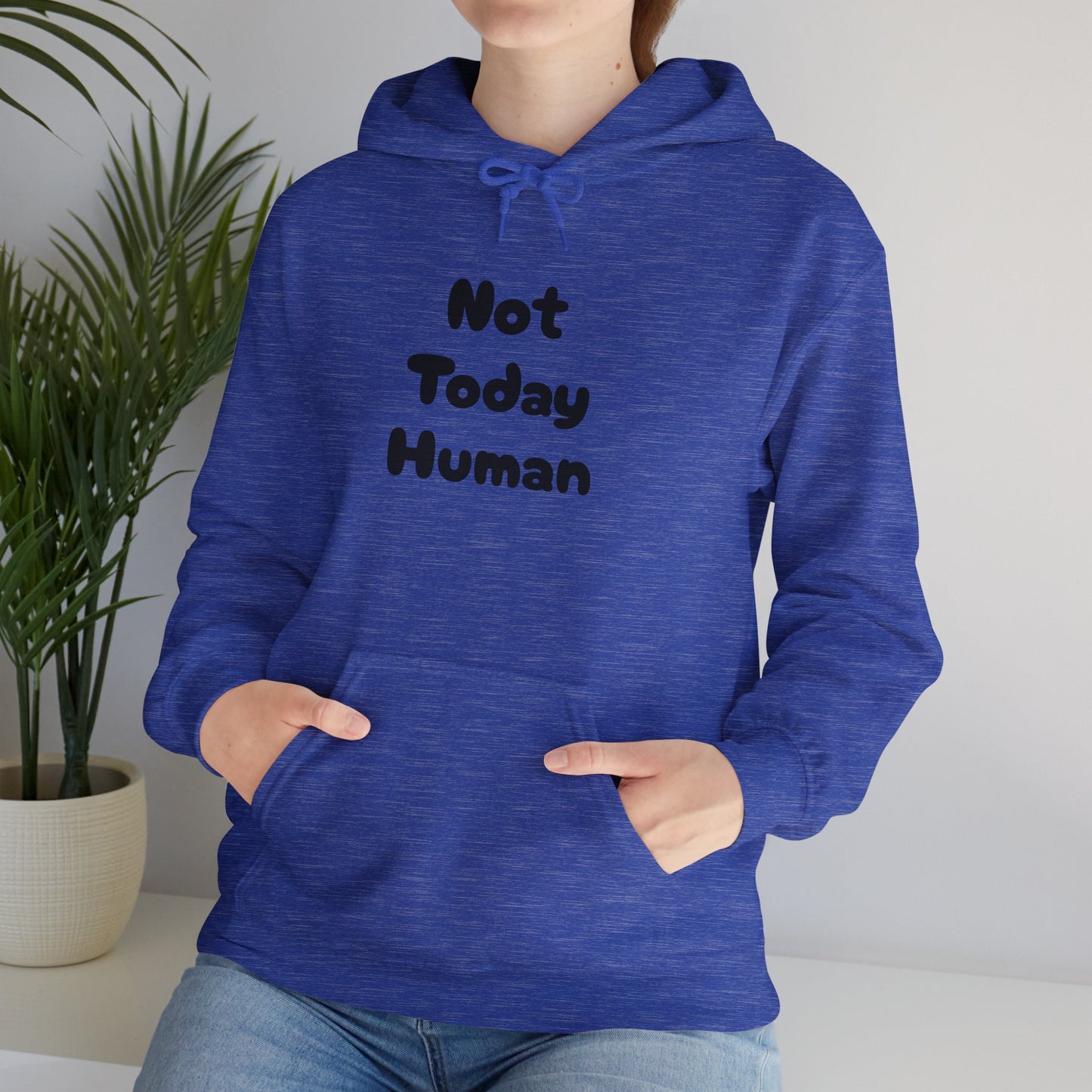 Not Today Human Unisex Hoodie - Funny Cat Design for Chill Days