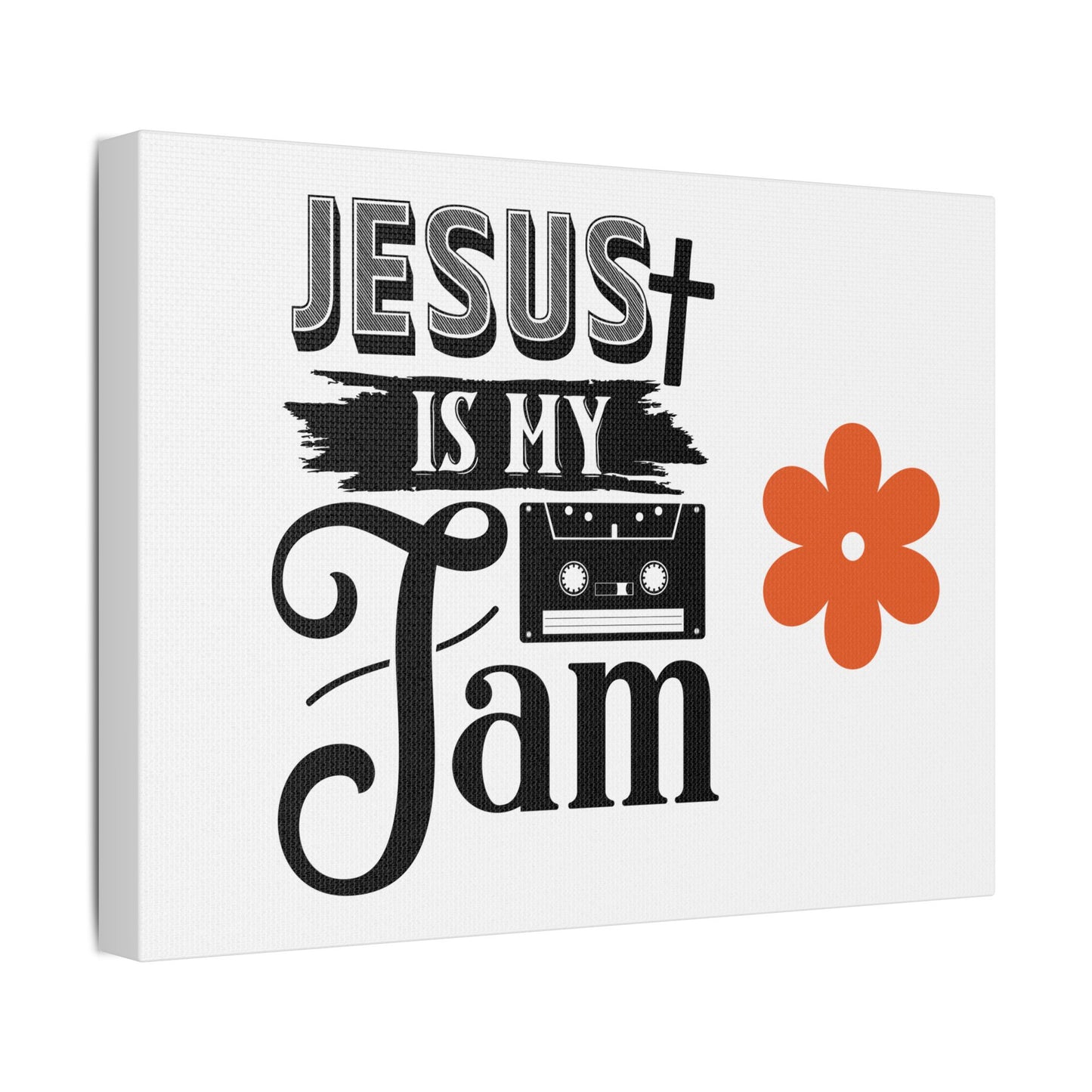 Inspirational Stretched Canvas Art – 'Jesus is My Jam' Decor
