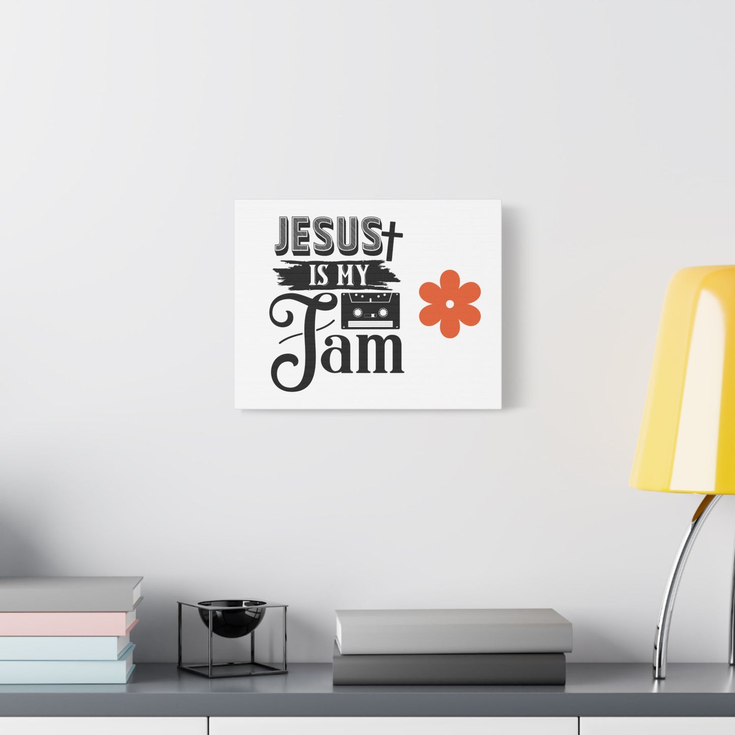 Inspirational Stretched Canvas Art – 'Jesus is My Jam' Decor