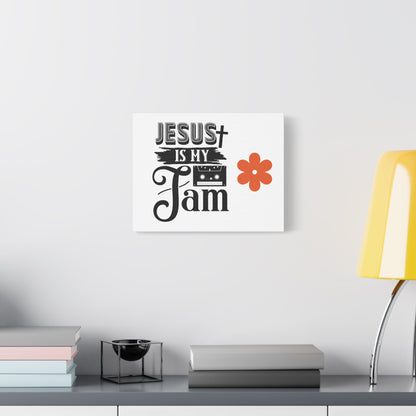 Inspirational Stretched Canvas Art – 'Jesus is My Jam' Decor
