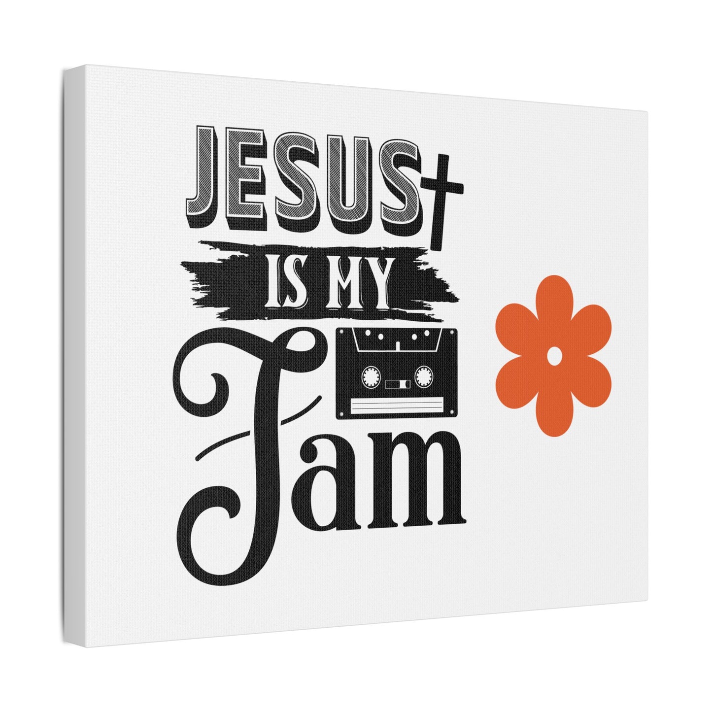 Inspirational Stretched Canvas Art – 'Jesus is My Jam' Decor