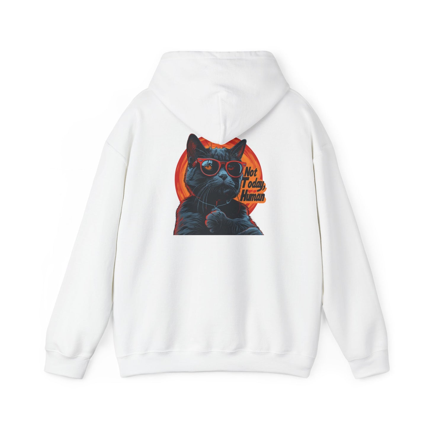 Not Today Human Unisex Hoodie - Funny Cat Design for Chill Days