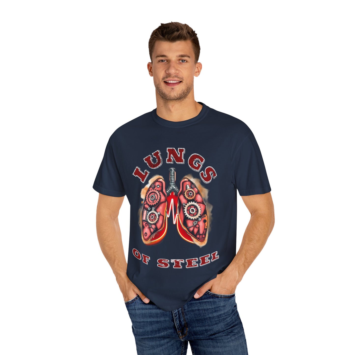 Lungs of Steel Graphic T-Shirt - Unisex Vintage Style Tee for Unique Personalities