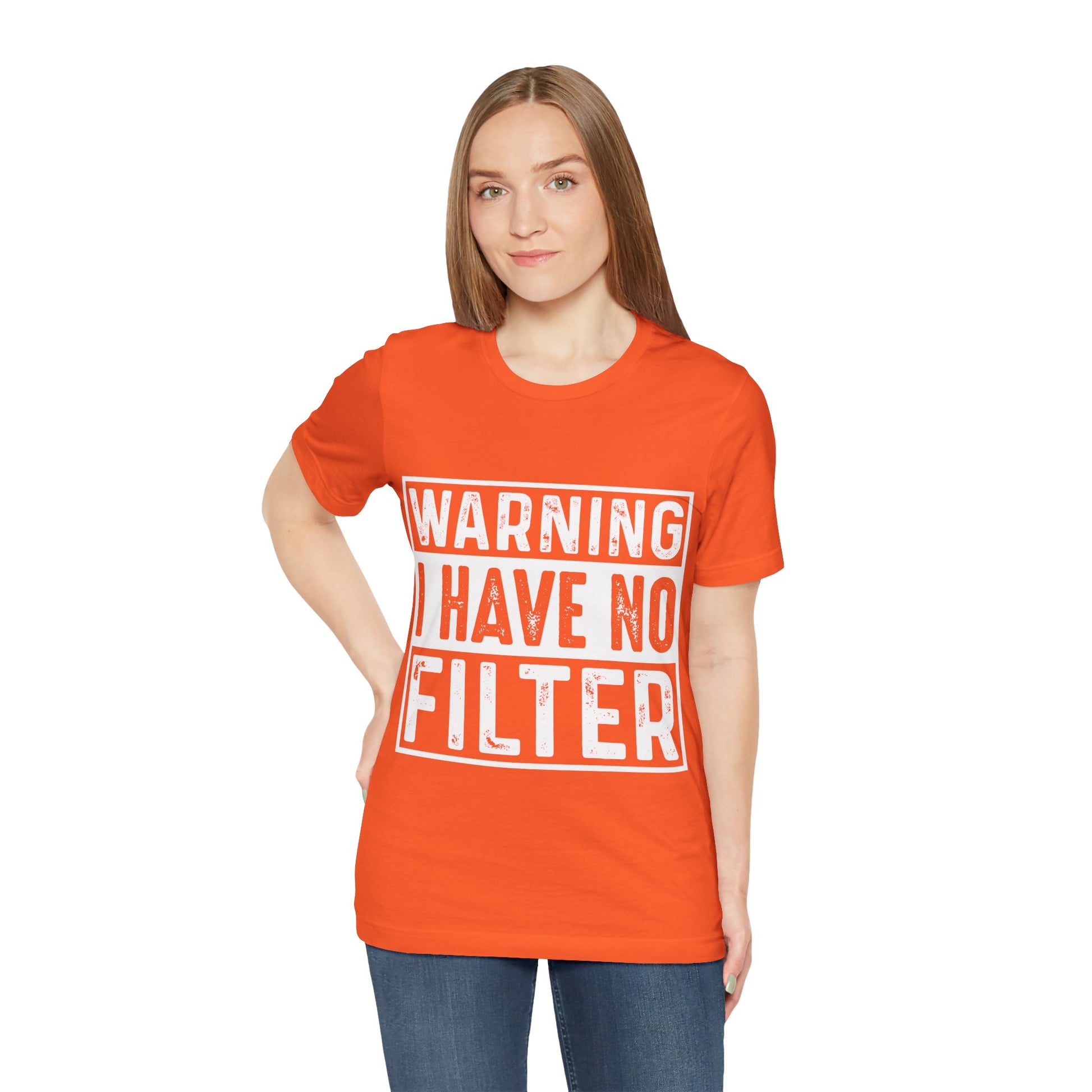 "Warning: I Have No Filter" Unisex Jersey Tee - Fun Statement T-Shirt for Casual Wear - Modern District