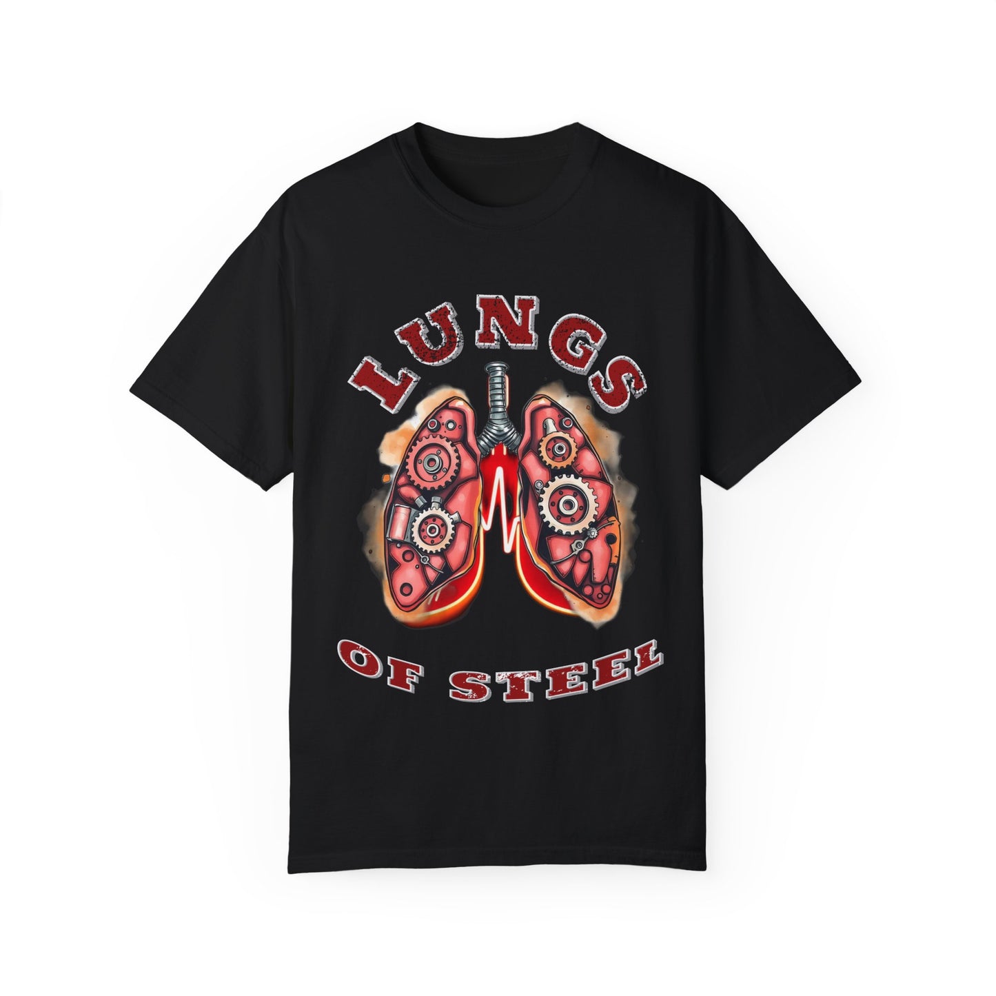 Lungs of Steel Graphic T-Shirt - Unisex Vintage Style Tee for Unique Personalities