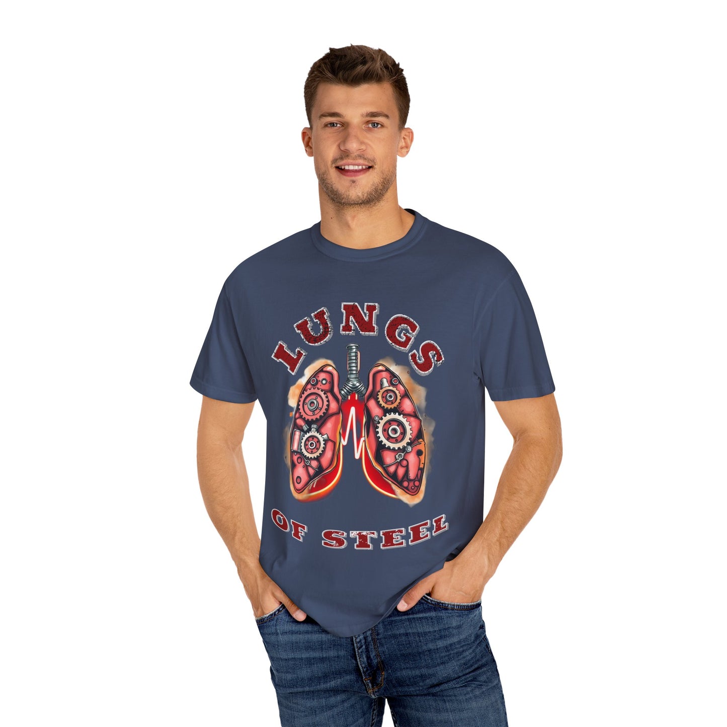 Lungs of Steel Graphic T-Shirt - Unisex Vintage Style Tee for Unique Personalities