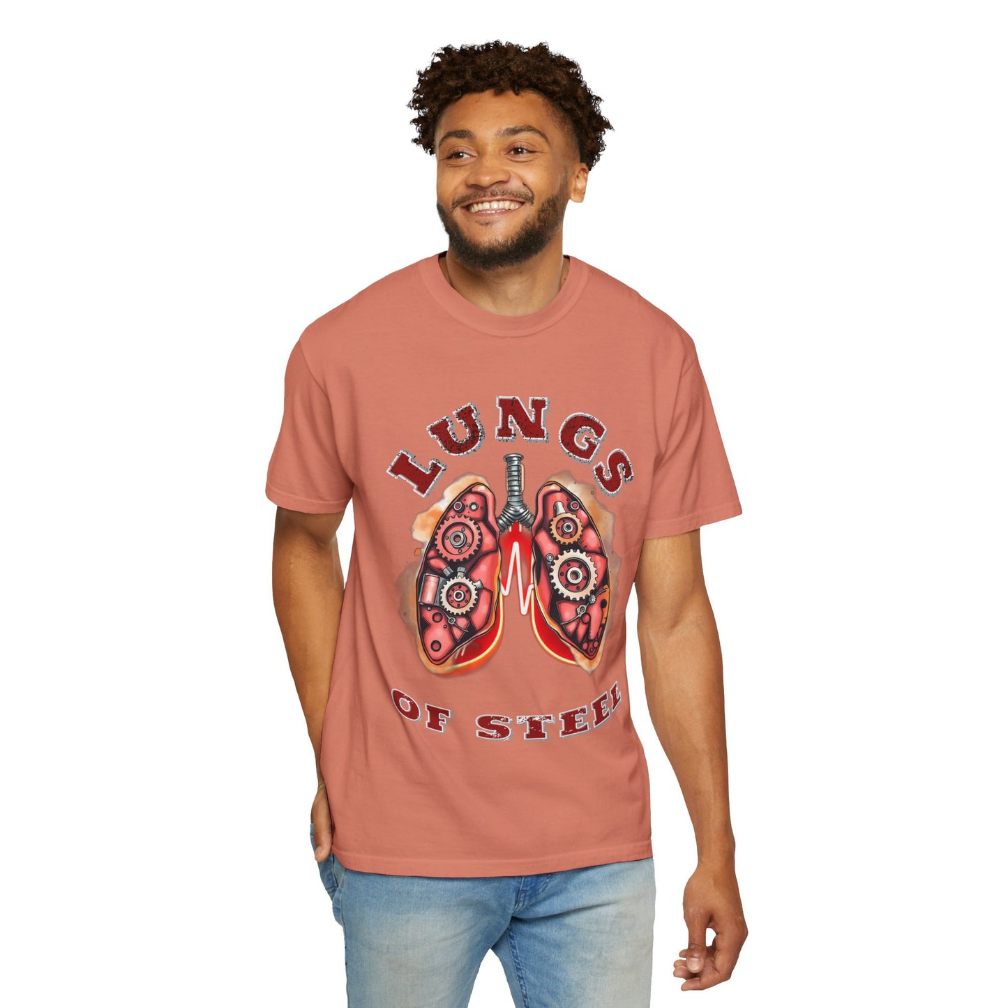 Lungs of Steel Graphic T-Shirt - Unisex Vintage Style Tee for Unique Personalities