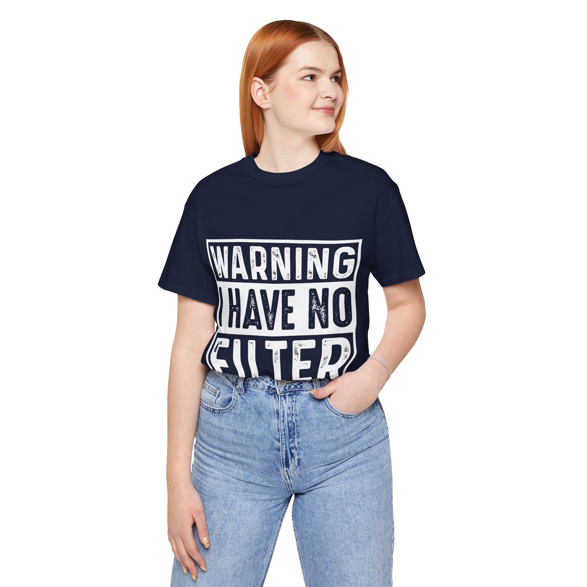 "Warning: I Have No Filter" Unisex Jersey Tee - Fun Statement T-Shirt for Casual Wear - Modern District