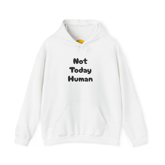 Not Today Human Unisex Hoodie - Funny Cat Design for Chill Days