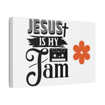 Inspirational Stretched Canvas Art – 'Jesus is My Jam' Decor