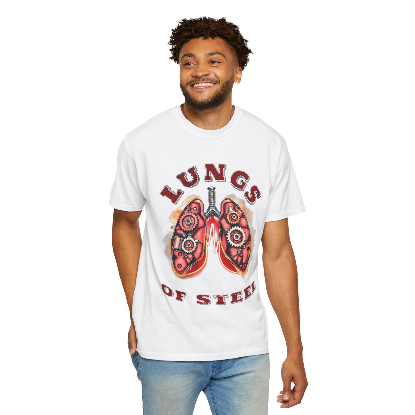 Lungs of Steel Graphic T-Shirt - Unisex Vintage Style Tee for Unique Personalities