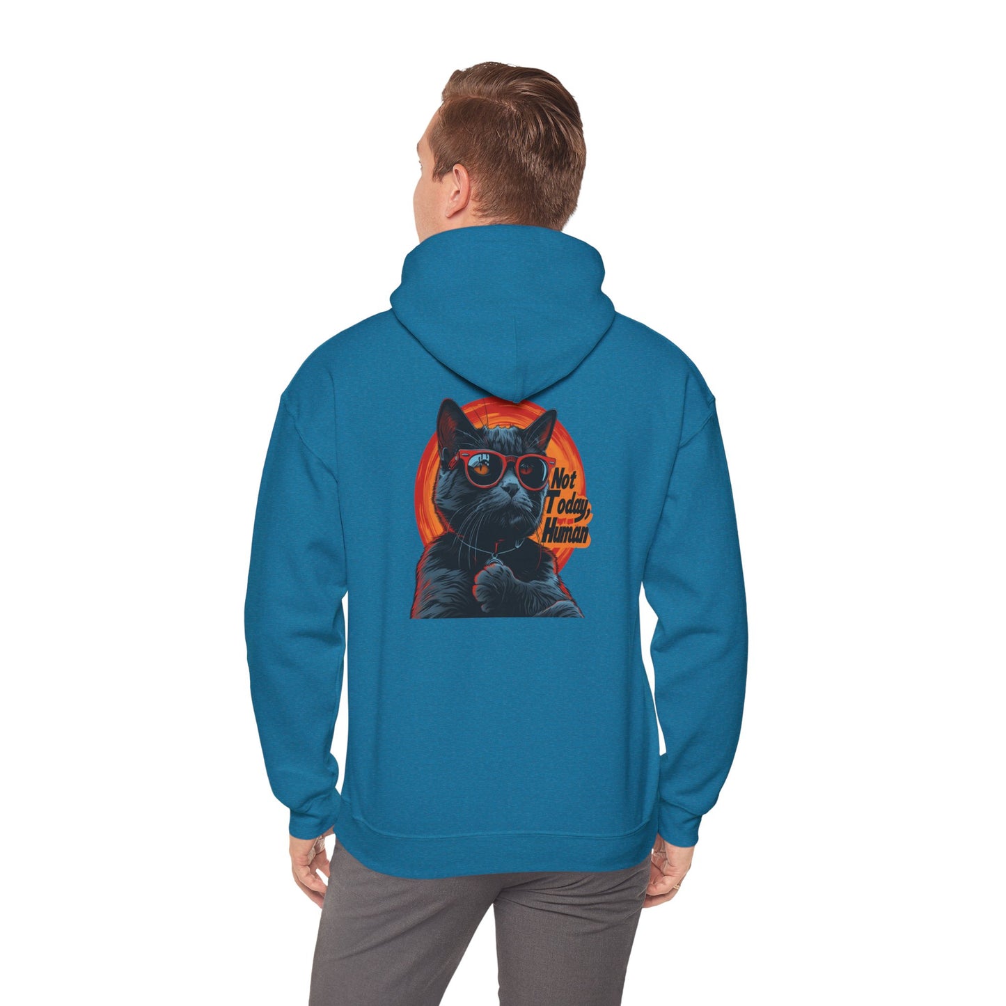 Not Today Human Unisex Hoodie - Funny Cat Design for Chill Days