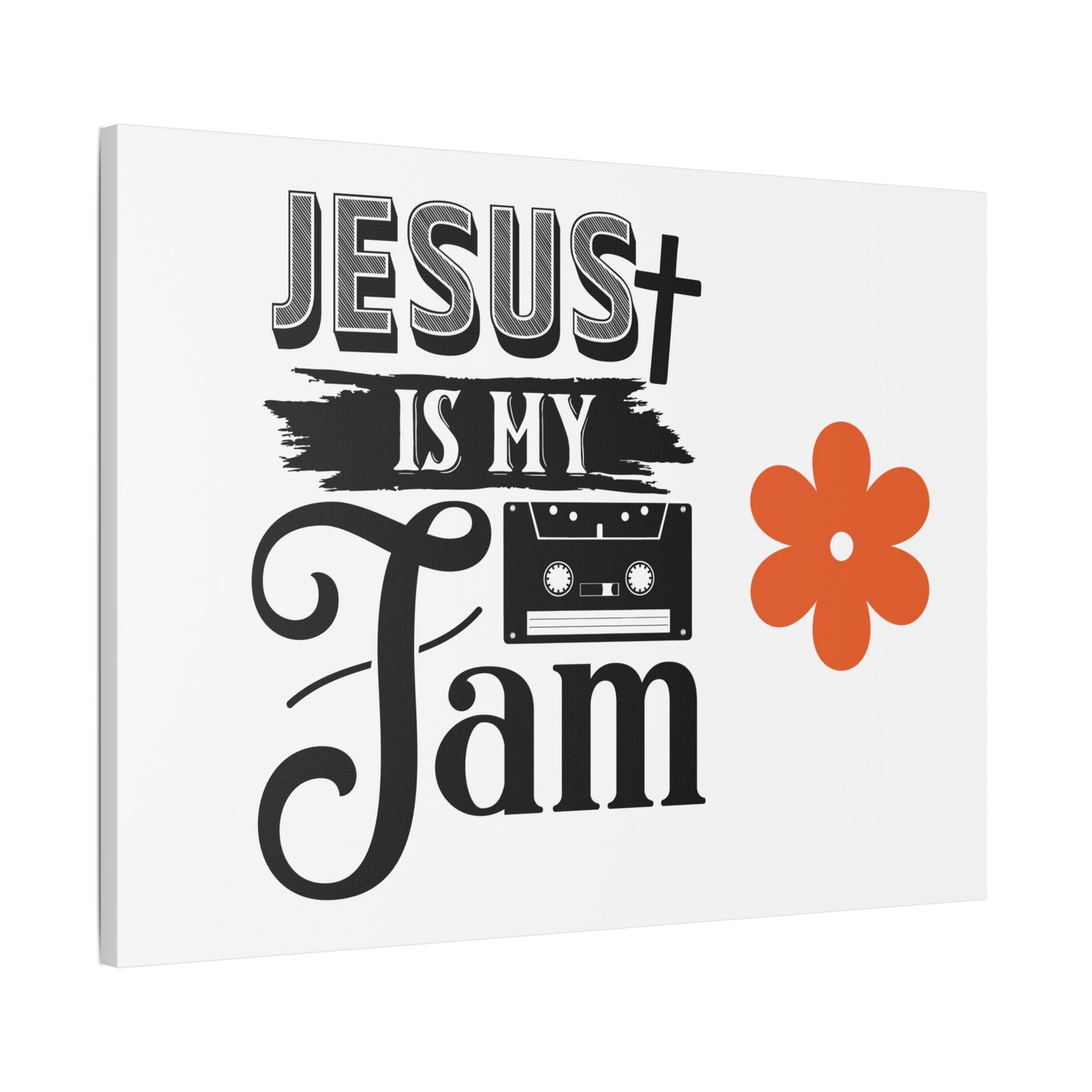 Inspirational Stretched Canvas Art – 'Jesus is My Jam' Decor