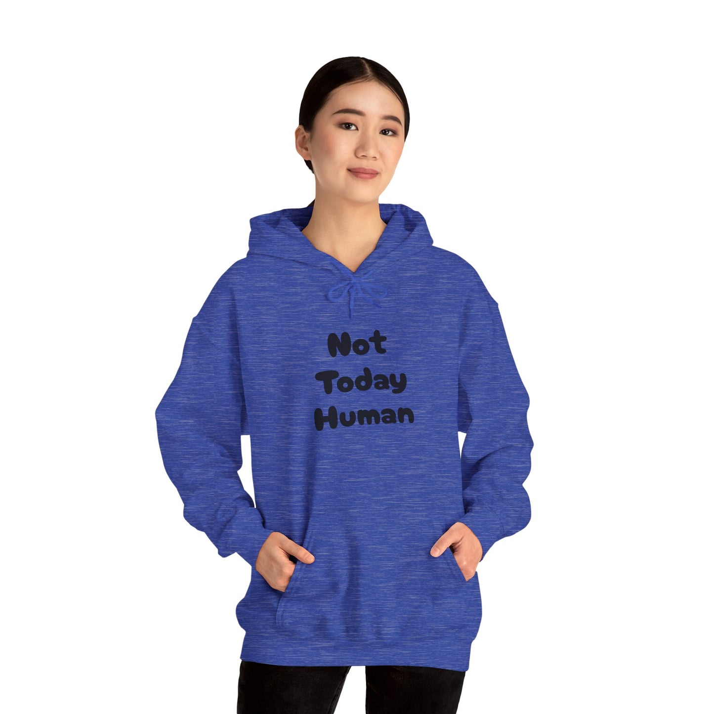 Not Today Human Unisex Hoodie - Funny Cat Design for Chill Days