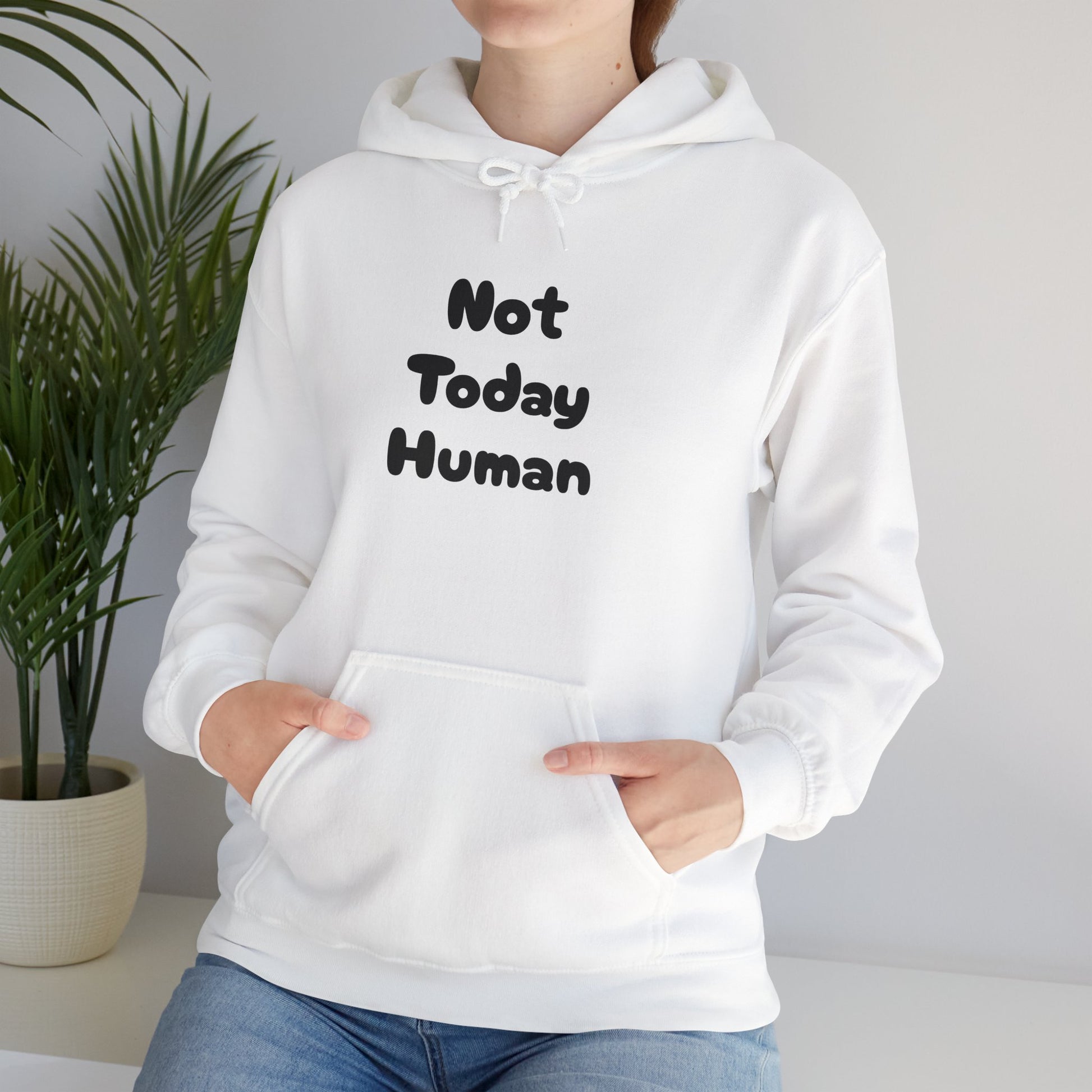 Not Today Human Unisex Hoodie - Funny Cat Design for Chill Days - Modern District