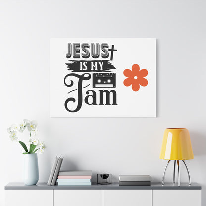 Inspirational Stretched Canvas Art – 'Jesus is My Jam' Decor