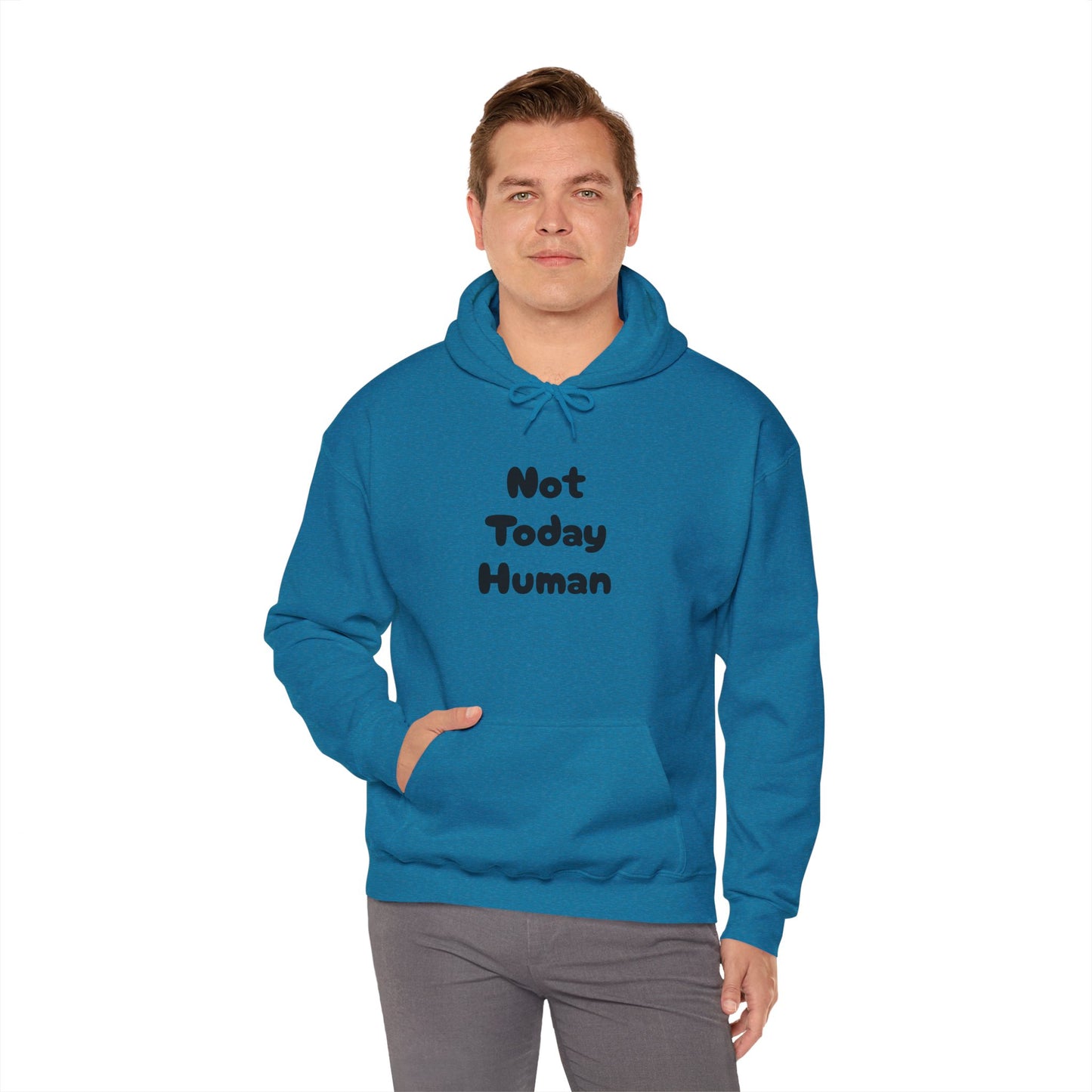 Not Today Human Unisex Hoodie - Funny Cat Design for Chill Days