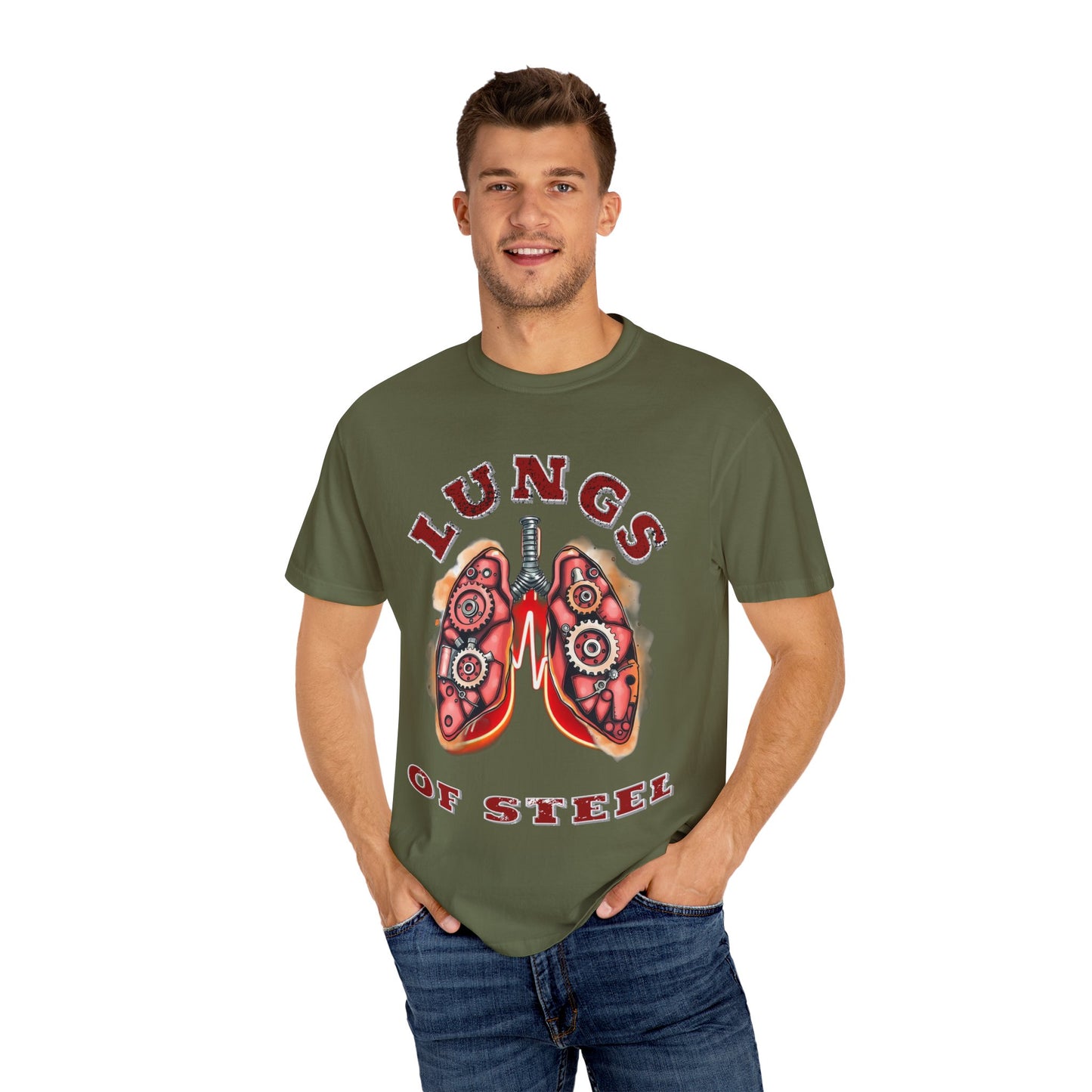 Lungs of Steel Graphic T-Shirt - Unisex Vintage Style Tee for Unique Personalities