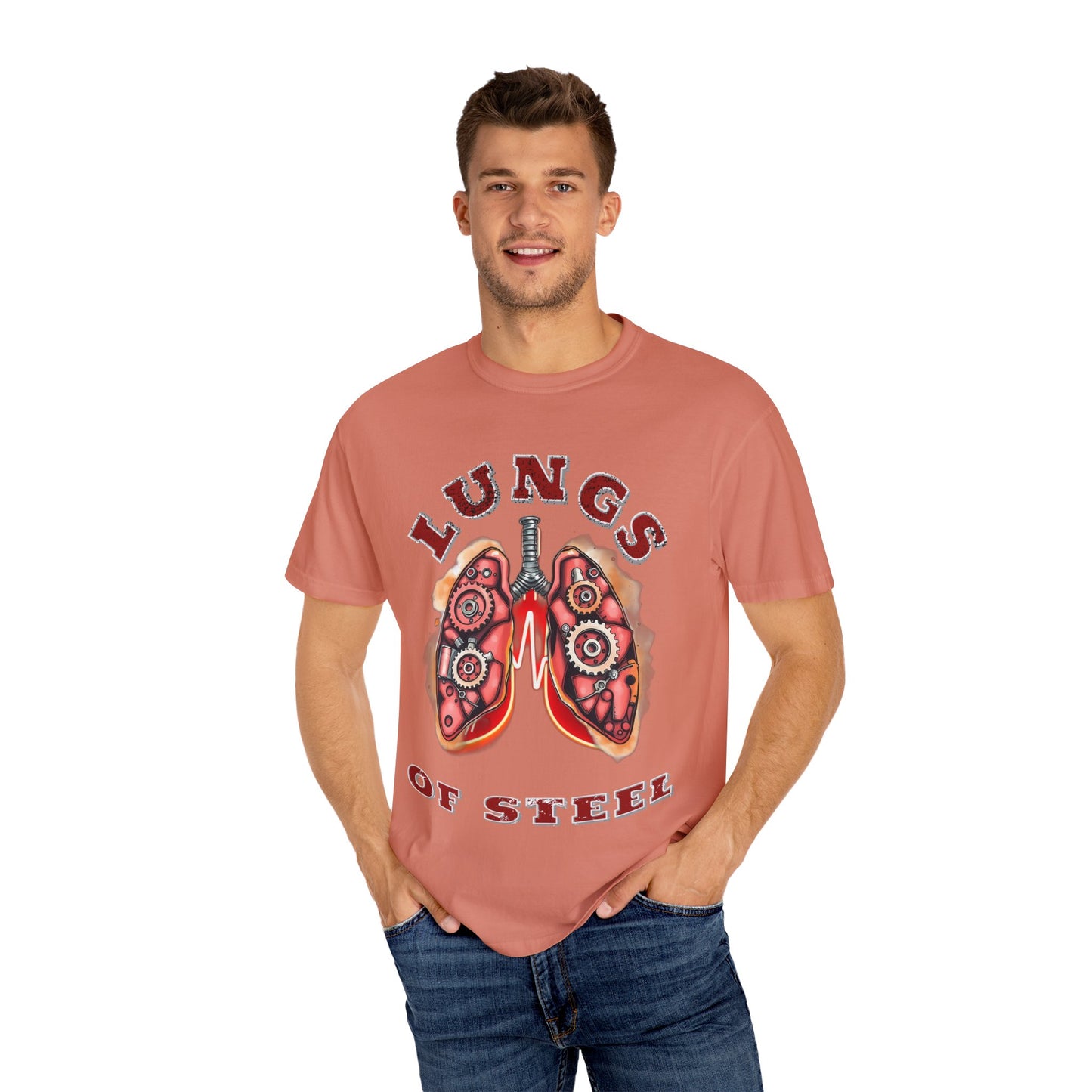 Lungs of Steel Graphic T-Shirt - Unisex Vintage Style Tee for Unique Personalities