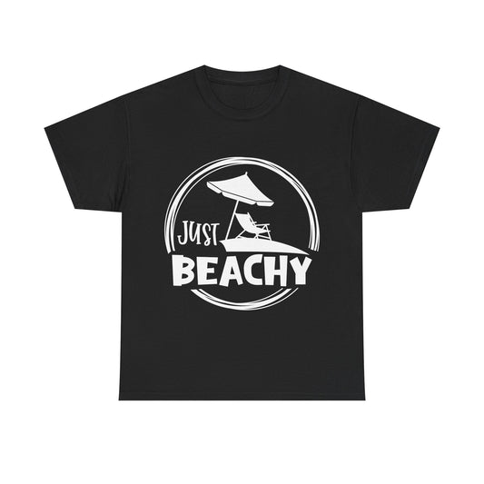 Just Beachy Unisex Heavy Cotton Tee - Relaxed Summer Vibe T-Shirt - Modern District