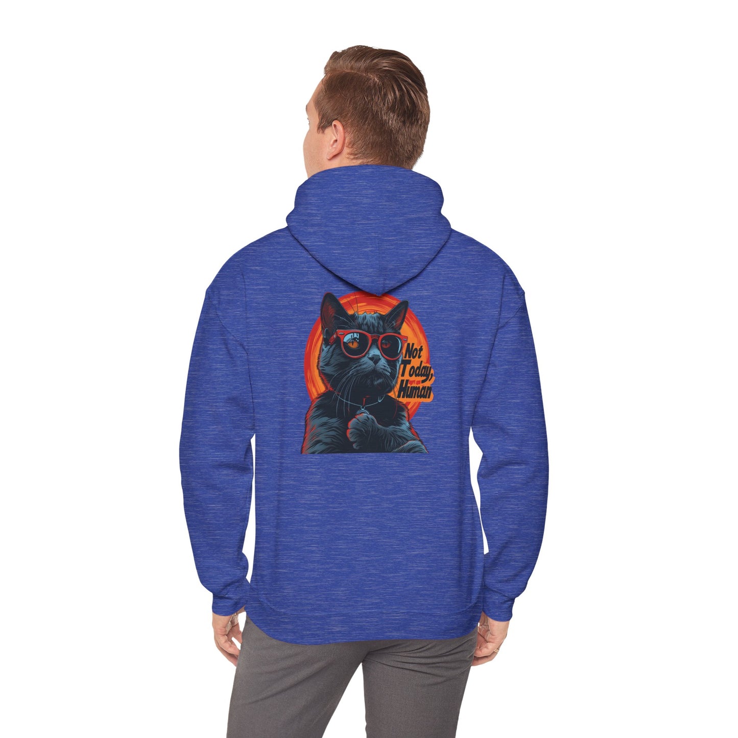 Not Today Human Unisex Hoodie - Funny Cat Design for Chill Days