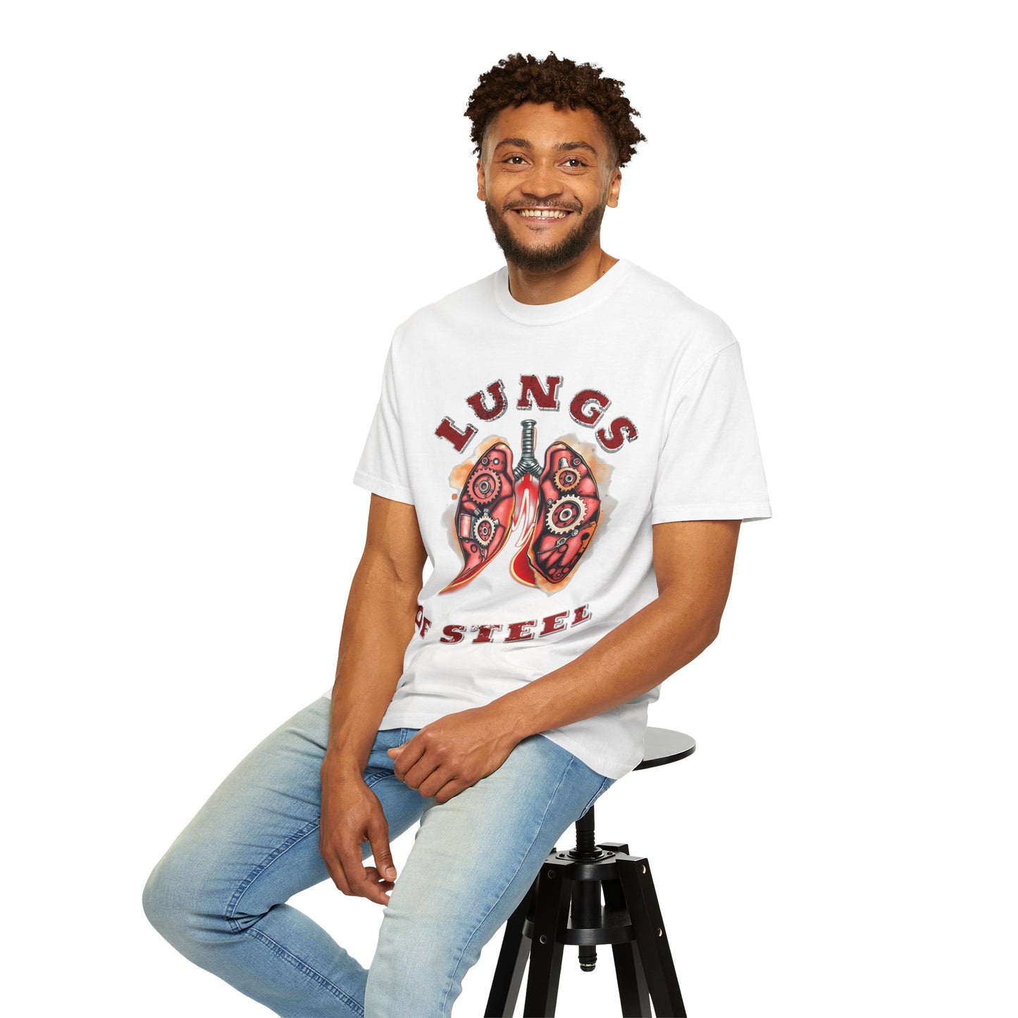 Lungs of Steel Graphic T-Shirt - Unisex Vintage Style Tee for Unique Personalities