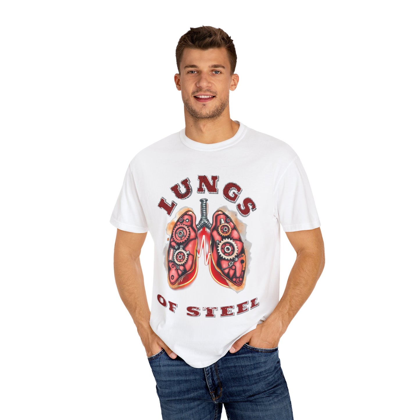 Lungs of Steel Graphic T-Shirt - Unisex Vintage Style Tee for Unique Personalities