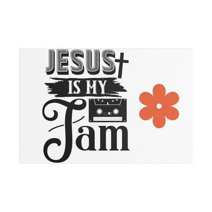 Inspirational Stretched Canvas Art – 'Jesus is My Jam' Decor