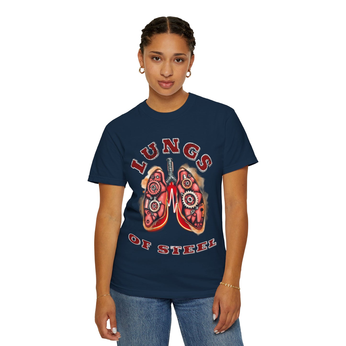 Lungs of Steel Graphic T-Shirt - Unisex Vintage Style Tee for Unique Personalities